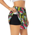 thumbnail image 2 of Bixox Women's Green Mushroom pattern 2 in 1 Running Shorts - Lightweight Athletic Workout Gym Yoga Shorts Liner with Pockets - XX-Large, 2 of 7