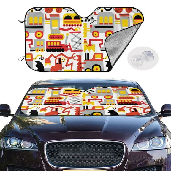 Picia Cars Curved Windshield Sunshade Accordion Folding Style Auto Shade for Car Truck SUV Van Blocks UV Ray Sun Visor Protector -Small