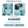 thumbnail image 6 of Dteck Marble Patterned Case for Apple iPhone 12 Pro Max 6.7-inch,Magnetic Leather Card Holder Wallet Kickstand Case Flip Shockproof Protective Cover with Strap,Blue, 6 of 8