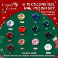 thumbnail image 3 of Candy Lover Gel Nail Polish Kit, 12 Colors Warm Christmas Nail Gel Kit with Greeting Card & 72W UV Nail Lamp, Salon Quality Long-lasting Gel Polish Set, Gift for Girl Women DIY Manicure, 3 of 16