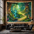 thumbnail image 6 of Floral Garden Forest with Winding Stone Pathway Recedes, Mystical Fantasy for Space Lovers, Galaxy Room Decor, Mother'S Day Gift, Tapestry Wall Hanging for Bedroom and Dorm, 6 of 7