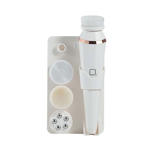 Cepillo De Limpieza Facial Eléctrico Con 4 Cabezales De Cepillo Cepillo Facial Impermeable Para Colgar En La Pared Limpieza Profunda Cuidado De La Piel Suave Cateissary CE007400-03