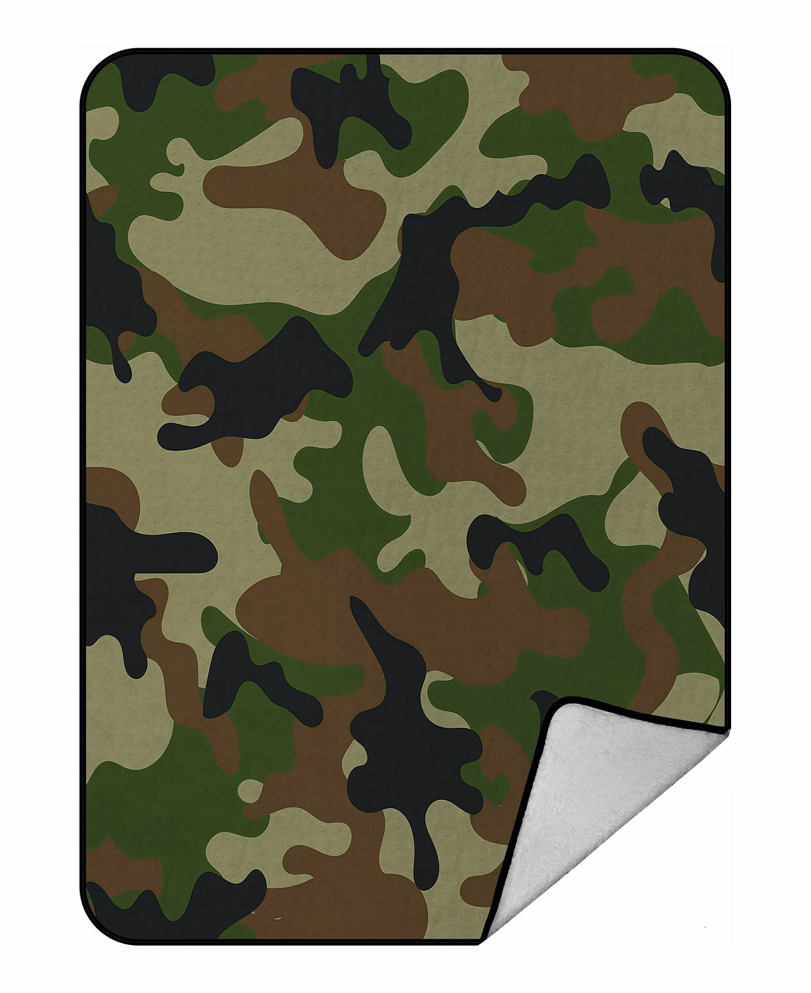 ABPHQTO Camouflage Fleece Blanket Fleece Back Throw Blanket 58x80 Inch