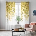 thumbnail image 5 of Yellow Eucalyptus Leaves Kitchen Curtains 96 Inch Length, Spring Floral Summer Botanical Grommet Top Bedroom Living Room Curtains, Light Filtering Cafe Curtain Drapes 2 Panels Set 104''x96'', 5 of 9