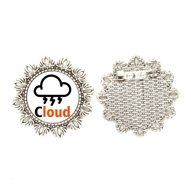 Las nubes, los truenos, la naturaleza. Broche de plata Unbranded M