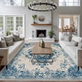 thumbnail image 3 of 6'x9' Area Rugs, Blue Boho Indoor Outdoor Area Rug for Living Room Bedroom, Retro Southwestern Ethnic Geometric Washable Bathroom Rugs Kitchen Floor Carpet Mats Home Decor Aesthetic, 3 of 8
