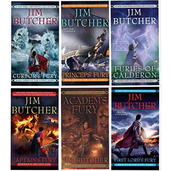 Pre-Owned The Codex Alera Series 6 Books Collection Set By Jim Butcher (Furies Of Calderon, Academ's Fury, Cursor's Fury, Captain's Fury, Princeps' Fury, First Lord's Fury)