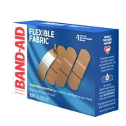 Band-Aid Flexible Fabric Premium Adhesive Bandages, 3/4 x 3, 100/Box