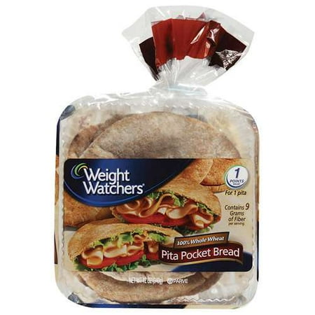 Weight Watchers 100% Whole Wheat Pita Pockets, 6ct