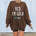thumbnail image 1 of Nouveau Womens Tops 2023 Print Ample Col Rond Manches Longues Molleton Décontracté Coupe Oversize Pull-Over for Women, 1 of 8