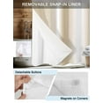 thumbnail image 3 of No Hook Cloth Fabric Shower Curtain with Snap in Liner, Beige White Ombre Waterproof Shower Curtains Set with See Through Top Window, Country Minimalist Abstract Gradient Bath Curtains Shower 72"x78", 3 of 6
