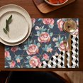 thumbnail image 4 of Pioneer Flower Floral Print Pattern Summer Placemats Table Placemats Set Of 6-Linen Kitchen Washable Placemats Table Mats 12x18 Inch Non-Slip Heat Resistant, 4 of 5