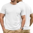 thumbnail image 2 of Dwellite Mens Pullover T Shirts Basic Short Sleeve Lightweight Tshirt Casual Crew Neck Solid Shirts for Men White S, 2 of 6