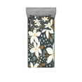 thumbnail image 2 of Ambesonne Floral Fitted Sheet & Pillow Sham Set, Poinsettia Blossoms Art, Full, White and Caramel, 2 of 3