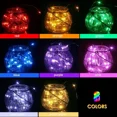 thumbnail image 4 of Guirnalda de luces LED de 1/2/3/5/10/20 m con cable de cobre y pilas para dormitorio, jardín, fiesta, boda, decoración navideña, 4 of 5