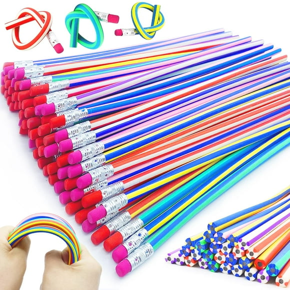 Guuozzli 45 Pack Flexible Soft Pencil 7.1 Inch Magic Bend Pencils Soft Novelty Pencil with Eraser for Kids Gift Students School Classroom Supplies