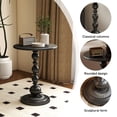 thumbnail image 4 of Funecy Metal Small End Table,Vintage Matte Black Round Side Table Nightstand for Bedside,Small Accent Pedestal Table for Living Room, 4 of 9