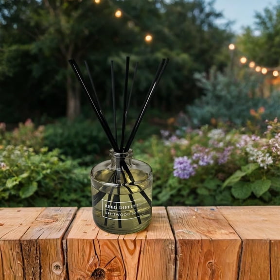 Bellevue Reed Diffuser Set, Three 6 fl oz Glass Filled Diffuser, Highly Concentrated Fragrances with Essential Oils, Home Fragrance (Island Citrus, Driftwood Sand, Blue Linens)