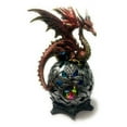 thumbnail image 3 of Ain’t It Nice Dragon Statue On Light Up LED Orb Cycling Through Many Vibrant Colors Collectible Dragon Figurine Fantasy Décor, Red 4(L) X 4(W) X 8(H) inches (Batteries Included), 3 of 6