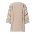 thumbnail image 4 of Letdown Womens 3/4 Sleeve Striped Lightweight Knit Sweaters Spring Summer Casual Crewneck Trendy Boho Tops Pullover Cover Ups, 4 of 5