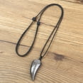 thumbnail image 3 of COAI Mens Womens Wolf Tooth Amulet Silver Sheen Obsidian Stone Pendant Necklace, 3 of 5