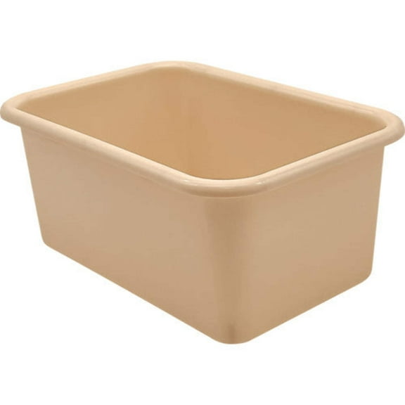 Light Brown Small Plastic Storage Bin [TCR20982]