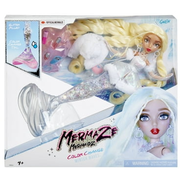 Mermaze Mermaidz™ Winter Waves Gwen™ Mermaid Fashion Doll with Color Change Fin, Glitter-Filled Tail and Accessories