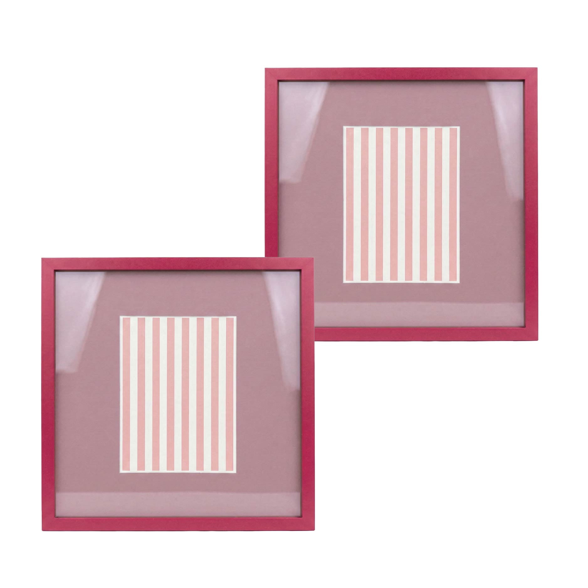 Urban Shop 12 x 12 Pink Wood Picture Frames, 2-Pack, Displays 6 x 8 Photo with Mat
