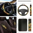 thumbnail image 4 of Yuyamidu Yellow Car Seat Cover 16 PCS Sunflower Steering Wheel Cover Seat Belt Pad Handbrake Cover Set Car Sunshade Rearview Mirror Cover Coasters Key Chain Fashion Auto Accessories, 4 of 7