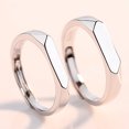 thumbnail image 4 of Anillo de pareja de plata esterlina S925, moda simple, creativo, diamante liso, anillo para hombres y mujeres, 4 of 5