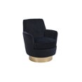 thumbnail image 4 of Swivel Barrel Chairs, Modern Round Velvet Arm Chair with Gold Stainless Steel Base, Comfy Upholstered 360 Degree Swivel Accent Chair for Living Room Bedroom, Easy to assemble, Black, 4 of 9