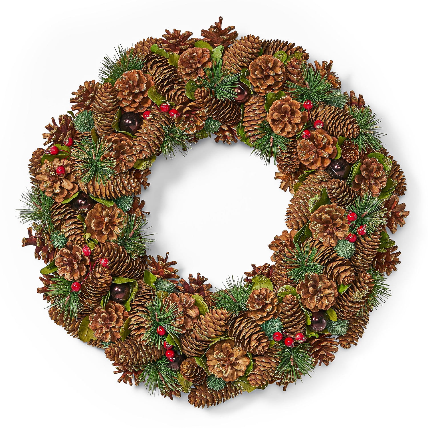 Kepooman Artificial Christmas Wreath, Fir Wreath for Christmas Home Front Door Hanging Wall Window Decor, Red Kepooman Artificial Christmas Wreath, Fir Wreath for Christmas Home Front Door Hanging Wall Window Decor, Red