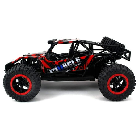 RC Remote Control Muscle Baja Truggy Truck Buggy 2.4 GHz PRO System 1:16 Scale Size RTR w/ Working Suspension, Spring Shock Absorbers Toy ( Colors May Vary )