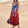 thumbnail image 2 of Women's Summer Beach Dress Sleeveless Independence Day Print, Loose Fit Long Sundress with Pockets, Perfect for Casual Outfits,Dark Blue XL, 2 of 4