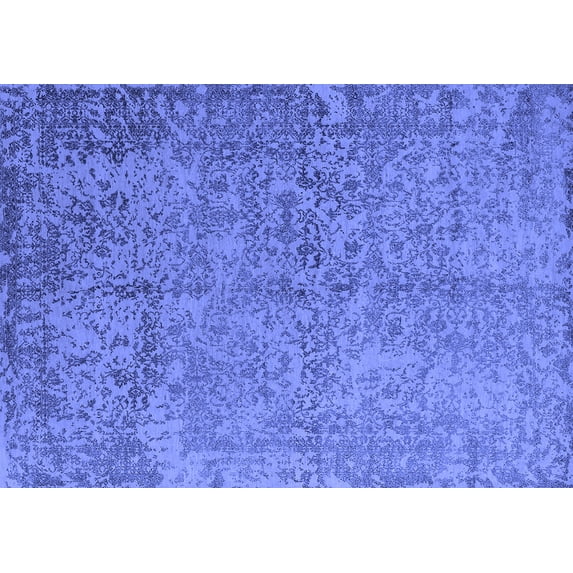 Ahgly Company Indoor Rectangle Oriental Blue Industrial Area Rugs, 7' x 10'