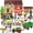 Green, variant on LINXUXIE Farm Animal Barn Set with Tractor, Trailer, Horse Stable, Grain Bins, Fence and Farmer Figures, Birthday Gifts for Kids 3-5 5-8 8-12 Year Old