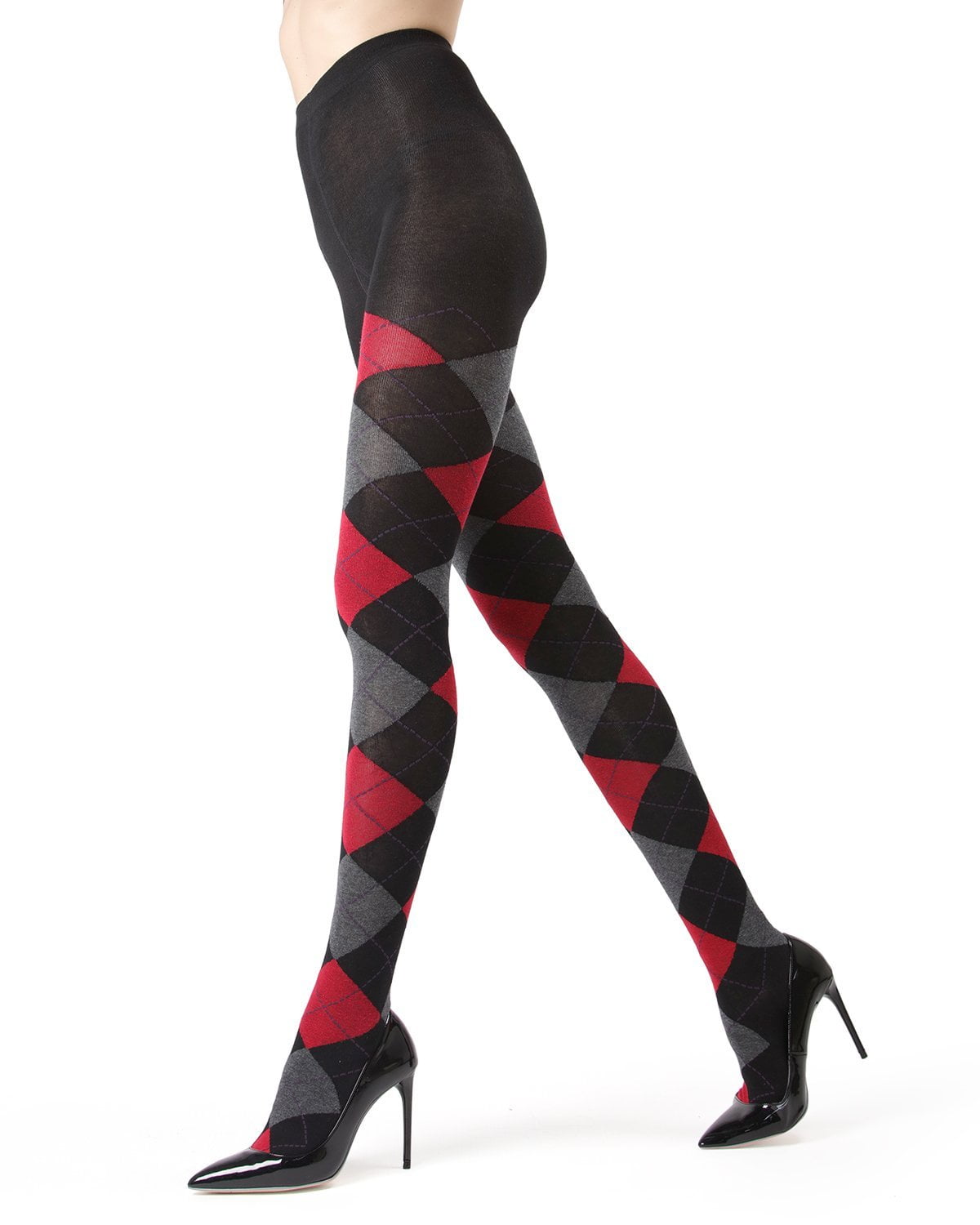 MeMoi Textured Argyle Sweater Tights Womens Female