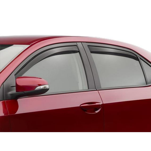 Convient pour Toyota Corolla 2014-2019 Weathertech Rainguard 82745 Design Aérodynamique; en Canal; Fumée Foncée; Acrylique; Ensemble de 4