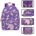 thumbnail image 2 of Trail maker Mochilas escolares para niños de 17 pulgadas, felpa para niñas con bolsillos laterales, correas acolchadas (felpa unicornio amor), 2 of 5