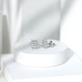 thumbnail image 3 of Rosec Jewels Lab Grown Diamond Flower Earrings with Screw on Backs - EF-VS Grade, 14K White Gold, 3 of 8