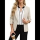 thumbnail image 3 of Blusas Elegantes de Larga para Mujer, con Cuello en V y Bloques de Color, para Negocios y Trabajo, Ropa de Moda para Otoño. XL, 3 of 10