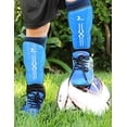 thumbnail image 2 of Kids Soccer Shin Guards with Adjustable Straps Ages 4-7. Blue, 2 of 6
