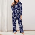thumbnail image 2 of Fotbe Snowflakes2 Conjunto de Pijama de Manga Larga para Mujer con Estampado, Ropa de Dormir de 2 Piezas, Conjunto de Casa Suave y Cómodo con Bolsillos-Large, 2 of 7
