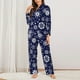thumbnail image 2 of Fotbe Snowflakes2 Conjunto de Pijama de Manga Larga para Mujer con Estampado, Ropa de Dormir de 2 Piezas, Conjunto de Casa Suave y Cómodo con Bolsillos-Medium, 2 of 7