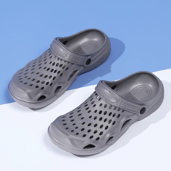 YUKTOPA Men’s Garden Clogs, Lightweight EVA Slip On Clog Sandals, Water Friendly Comfort Casual Outdoor Yard Shoes, Beach Pool Shower MulesGrey 44