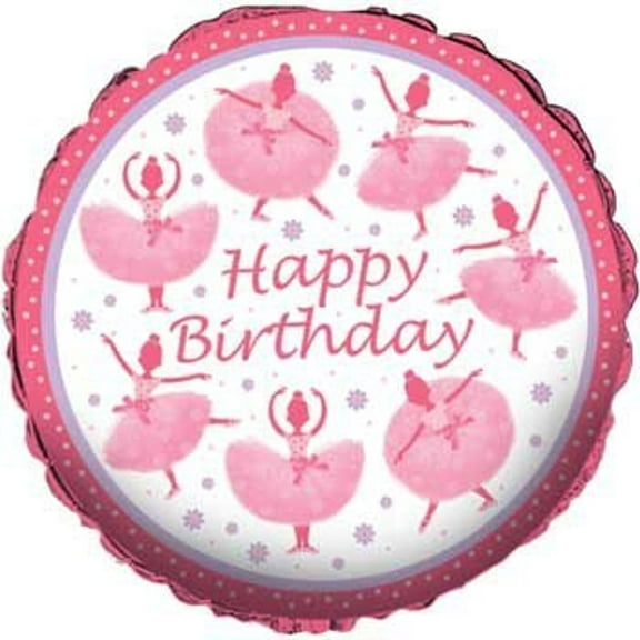 Lot of 12 Happy Birthday Dancing Ballerina Tutu 18" Mylar Balloons