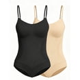 thumbnail image 2 of QYLUX Women’s Seamless Shapewear Bodysuit, V-Neck Sleeveless Tummy Control Body Shaper, Slimming & Invisible Under Dresses,Pack of 2, 2 of 4