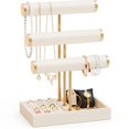 thumbnail image 1 of Soporte para joyas Abiglifty Abiglifty de 3 niveles para collares, color beige, 1 of 9