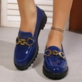thumbnail image 4 of Blue Ladies Fashion Round Toe Shoes With Shiny Finish And Metal Decoration For Versatile Styling, 4 of 7