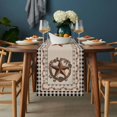 thumbnail image 2 of Western Texas Star Vintage Table Runner - 72 Inch Long, Kitchen Dining Table Runner Dresser Scarves, Rustic Wreath Black Beige Plaid Farmhouse Decor for Coffee Tables Wedding Party Banquet, 2 of 8